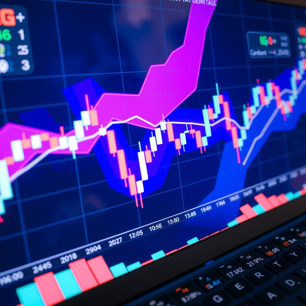 Gráficos financieros con estética de juego mostrando la fusión entre mecánicas de trading y visualización interactiva