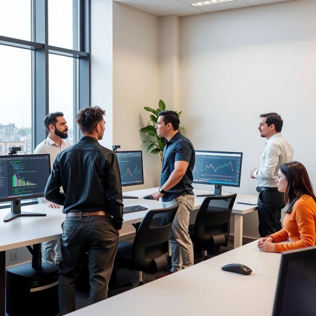 Equipo de desarrollo trabajando